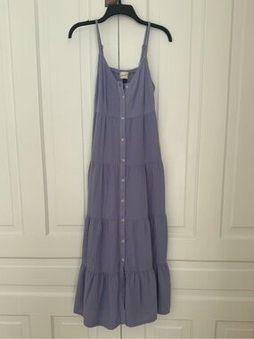 Universal Thread Lavender Tiered Button-Front Maxi Dress • Size XS